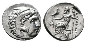 Greek Coins
KINGS OF MACEDON. Alexander III 'the Great' (336-323 BC). Drachm.
Obv: Head of Herakles right, wearing lion skin.
Rev: AΛEΞANΔPOY.
Zeus se...