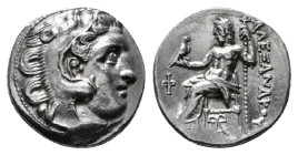 Greek Coins
KINGS OF MACEDON. Alexander III 'the Great' (336-323 BC). Drachm.
Obv: Head of Herakles right, wearing lion skin.
Rev: AΛEΞANΔPOY.
Zeus se...