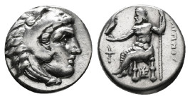 Greek Coins
KINGS OF MACEDON. Alexander III 'the Great' (336-323 BC). Drachm.
Obv: Head of Herakles right, wearing lion skin.
Rev: AΛEΞANΔPOY.
Zeus se...