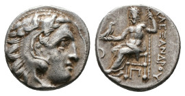 Greek Coins
KINGS OF MACEDON. Alexander III 'the Great' (336-323 BC). Drachm.
Obv: Head of Herakles right, wearing lion skin.
Rev: AΛEΞANΔPOY.
Zeus se...