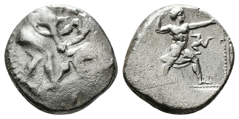 Greek Coins
PAMPHYLIA. Aspendos. Stater (Circa 380/75-330/25 BC).
Obv: Two wrest...
