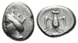 Greek Coins
PONTOS. Amisos (as Peiraieos). Siglos (Circa 435-370 BC). Aphro-, magistrate.
Obv: Head of Hera left, wearing ornamented stephanos.
Rev: A...