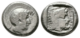 Greek
Dynasts of Lykia, uncertain dynast AR Stater. Telmessos, temp. Ddenevele or Erbbina, circa 410/400 BC. Head of Athena to right, wearing crested ...