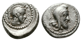 DYNASTS OF LYCIA.
Ddenewele, circa 420/10-400 BC.
2,02 gr - 11,94 mm DiObol . Head of the Satrap to right, wearing Persian tiara; all within a borde...