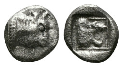 IONIA. Samos. Hemiobol (6th-5th century BC).
Obv: Head of bull right.
Rev: Head of roaring lion right within incuse square.
Condition: Very fine.
Weig...