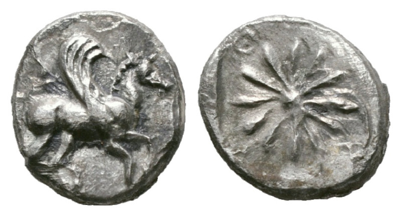 Greek Coins
IONIA. Erythrai. Trihemiobol (Circa 480-450 BC).
Obv: Pegasos flying...