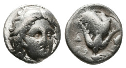 Greek Coins
CARIA. Rhodes. Hemidrachm (Circa 340-316 BC).
Obv: Head of Helios facing slightly right.
Rev: P - O.
Rose with bud to right. Control: Grap...