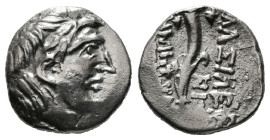 Greek Coins
SELEUKID KINGDOM. Demetrios I Soter (162-150 BC). Drachm. Antioch. Dated SE 161 (152/1 BC). Comagenian imitation.
Obv: Diademed head right...