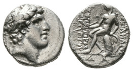 SELEUKID KINGS OF SYRIA. Alexander I Balas (152-145 BC). Drachm. Antioch.
Obv: Diademed head right.
Rev: ΒΑΣΙΛΕΩΣ ΑΛΕΞΑΝΔΡΟΥ ΘΕΟΠΑΤΟΡΟΣ ΕΥΕΡΓΕΤΟΥ / Δ ...