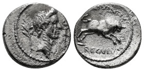 Roman Republican
Julius Caesar, 49-44 BC.
Denarius 3,62 gr - 17,97 mm ,
with L. Livineius Regulus. Rome, 42. Laureate head of Caesar to right; to l...