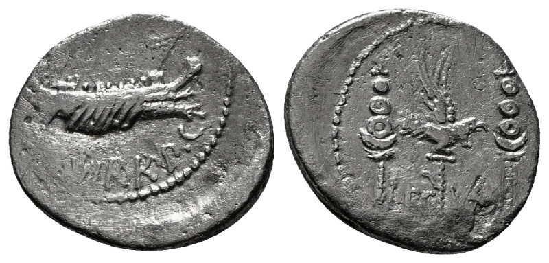 Roman Republican Coins
MARK ANTONY. Denarius (32-31 BC). Patrae(?). Legionary is...