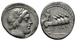 Roman Republican Coins
GARGILIUS, OGULNIUS and VERGILIUS. Denarius (86 BC). Rome.
Obv: Laureate head of Apollo right; thunderbolt below.
Rev: Jupiter ...