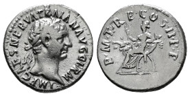 Roman Imperial Coins
TRAJAN (98-117). Denarius. Rome.
Obv: IMP CAES NERVA TRAIAN AVG GERM.
Laureate head right.
Rev: P M TR P COS II P P.
Concordia se...