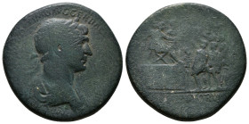 Roman Imperial Coins
TRAJAN (98-117). Sestertius. Rome.
Obv: IMP CAES NER TRAIANO OPTIMO AVG GER DAC P M TR P COS VI P P.
Laureate and draped bust rig...