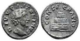 Roman Imperial Coins
DIVUS ANTONINUS PIUS (Died 161). Denarius. Rome. Struck under Marcus Aurelius.
Obv: DIVVS ANTONINVS.
Bareheaded bust right, with ...
