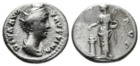 Roman Imperial Coins
DIVA FAUSTINA I (Died 140/1). Denarius. Rome.
Obv: DIVA AVG FAVSTINA.
Draped and veiled bust right.
Rev: PIETAS AVG.
Pietas stand...