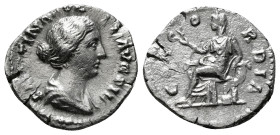 Roman Imperial Coins
FAUSTINA II (Augusta, 147-175). Denarius. Rome.
Obv: FAVSTINA AVG PII AVG FIL.
Draped bust right.
Rev: CONCORDIA.
Concordia seate...