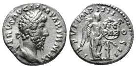 Roman Imperial Coins
LUCIUS VERUS (161-169). Denarius. Rome.
Obv: L VERVS AVG ARM PARTH MAX.
Laureate head right.
Rev: TR P VI IMP IIII COS II.
Victor...