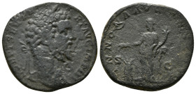 Roman Imperial Coins Septimius Severus, 193 – 211.
Sestertius 194, Æ L SEPT SEV PERT – AVG IMP IIII Laureate head r. Rev. ANNONA AVG COS II P P S – C ...