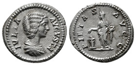 Roman Imperial Coins
JULIA DOMNA (Augusta, 193-217). Denarius. Rome. Obv: IVLIA AVGVSTA. Draped bust right. Rev: PIETAS AVGG. Pietas standing left, ho...