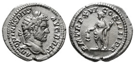 Roman Imperial Coins
CARACALLA (198-217). Denarius. Rome.
Obv: ANTONINVS PIVS AVG GERM.
Laureate head right.
Rev: P M TR P XVIII COS IIII P P.
Pax sta...