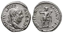 Roman Imperial Coins
CARACALLA (197-217). Denarius. Rome.
Obv: ANTONINVS PIVS AVG.
Laureate head right.
Rev: PONTIF TR P XII COS III.
Virtus standing ...