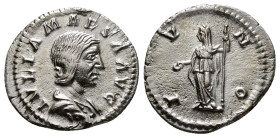 Roman Imperial Coins
JULIA MAESA (Augusta, 218-224/5). Denarius. Rome.
Obv: IVLIA MAESA AVG.
Draped bust right.
Rev: IVNO.
Juno standing left, holding...