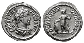 Roman Imperial Coins
CARACALLA (198-217). Denarius. Rome.
Obv: ANTONINVS PIVS AVG.
Laureate head right. Rev: PONTIF TR P VIIII COSII.
Minerva standing...