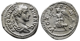 Roman Imperial Coins
CARACALLA (197-217). Denarius. Rome.
Obv: ANTONINVS PIVS AVG.
Laureate and draped bust right.
Rev: VICTORIA PARTH MAX.
Victory ad...