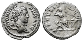 Roman Imperial Coins
CARACALLA (197-217). Denarius. Rome.
Obv: ANTONINVS PIVS AVG.
Laureate head right.
Rev: PONTIF TR P COS II.
Securitas seated righ...