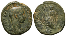 Roman Imperial
Severus Alexander Æ Sestertius. Rome, AD 222-235. 21,81 gr - 30,70 mm IMP SEV ALEXANDER AVG, laureate bust right, drapery over far shou...