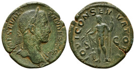 Roman Imperial Coins
SEVERUS ALEXANDER (222-235). Sestertius. Rome.
Obv: IMP SEV ALEXANDER AVG.
Laureate bust right, with slight drapery.
Rev: IOVI CO...