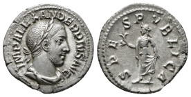 Roman Imperial Coins
SEVERUS ALEXANDER (222-235). Denarius. Rome.
Obv: IMP ALEXANDER PIVS AVG.
Laureate and draped bust right.
Rev: SPES PVBLICA.
Spes...