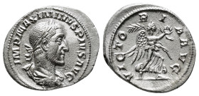 Roman Imperial Coins
MAXIMINUS THRAX (235-238). Denarius. Rome.
Obv: IMP MAXIMINVS PIVS AVG.
Laureate, draped and cuirassed bust right.
Rev: VICTO...
