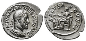 Roman Imperial Coins
MAXIMINUS THRAX (235-238). Denarius. Rome.
Obv: IMP MAXIMINVS PIVS AVG.
Laureate, draped and cuirassed bust right.
Rev: SALVS AVG...