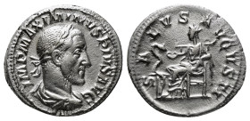 Roman Imperial Coins
MAXIMINUS THRAX (235-238). Denarius. Rome.
Obv: IMP MAXIMINVS PIVS AVG.
Laureate, draped and cuirassed bust right.
Rev: SALVS AVG...
