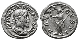 Roman Imperial Coins
MAXIMINUS THRAX (235-238). Denarius. Rome.
Obv: IMP MAXIMINVS PIVS AVG.
Laureate, draped and cuirassed bust right.
Rev: PAX AVGVS...