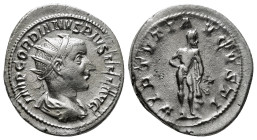 GORDIAN III (238-244). Antoninianus. Rome.
Obv: IMP GORDIANVS PIVS FEL AVG.
Radiate, draped and cuirassed bust right. Condition: Fine.
Weight:4,77 gr ...