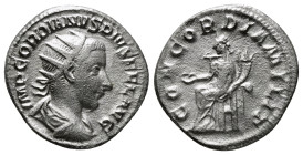GORDIAN III (238-244). Antoninianus. Rome.
Obv: IMP GORDIANVS PIVS FEL AVG.
Radiate, draped and cuirassed bust right. Condition: Fine. 3,74 gr - 20,58...