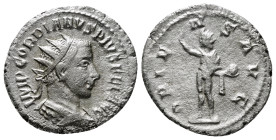 GORDIAN III (238-244). Antoninianus. Rome.
Obv: IMP GORDIANVS PIVS FEL AVG.
Radiate, draped and cuirassed bust right. Condition: Fine. 3,63 gr - 23,39...