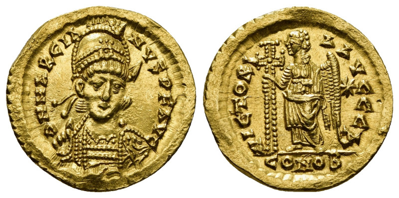 Roman Imperial
Marcian AV Solidus Constantinople, AD 450, 4,38 gr - 20,30 mm . ...