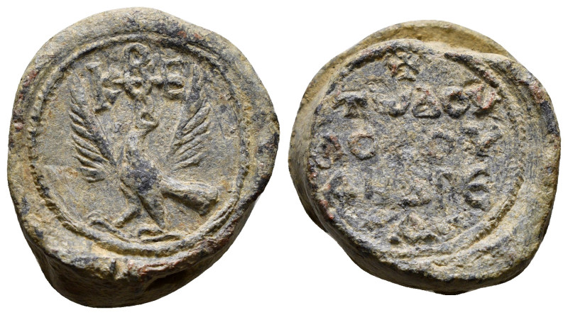 BYZANTINE LEAD SEAL. 31,90 gr - 21,60 mm Condition : Fine. Weight rare