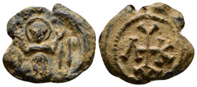 BYZANTINE LEAD SEAL. 8,75 gr - 25,55 mm Condition : Fine.