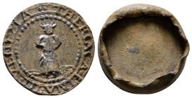 World
ITALY, Venezia (Venice). 17th century. PB Theriac capsule lid 9,56 gr - 23,70 mm . Produced by the All'Ultimà pharmacopia of Venice. (wheel) THE...