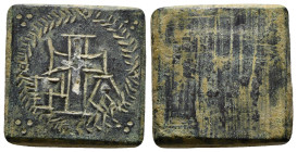 Byzantine
Byzantine Empire Æ Uncia Weight. Circa 5th-7th century AD. Silver inlaid cross above Γ A below, the first Γ with pellet within / Blank. Cf. ...