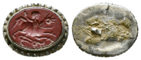Antiquities
ANCIENT GREEK SILVER RING STONE (1ST-3RD CENTURY AD.)
Condition :Magnificent
Weight :1,58 gr 
Diameter: 15,50 mm
