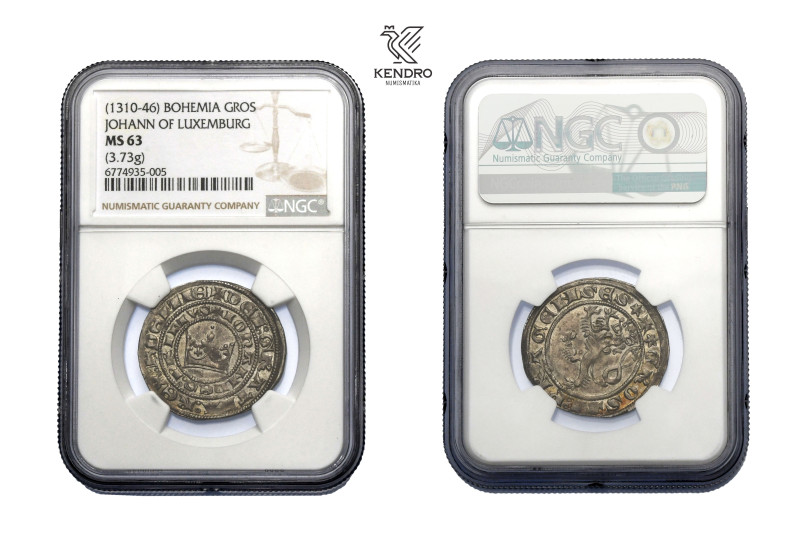 John of Bohemia. Prague Groschen 1310 - 1346. Kuttenberg.
Highly collectible pi...