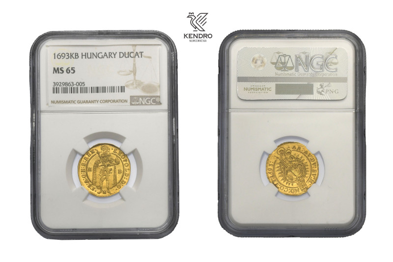 Leopold I. Ducat 1693. Kremnitz. Rare!
Highly collectible piece with mint lustr...