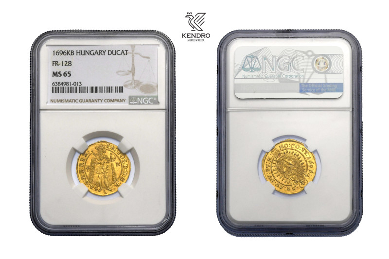 Leopold I. Ducat 1696. Kremnitz. Rare!
Highly collectible piece with mint lustr...