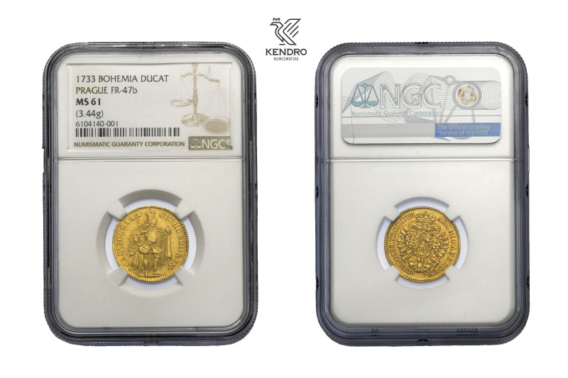 Charles VI. Ducat 1733. Prague. Extremely Rare!!!
In the last 20 years, accordi...